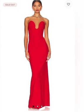 Solace London Strapless Red Gown